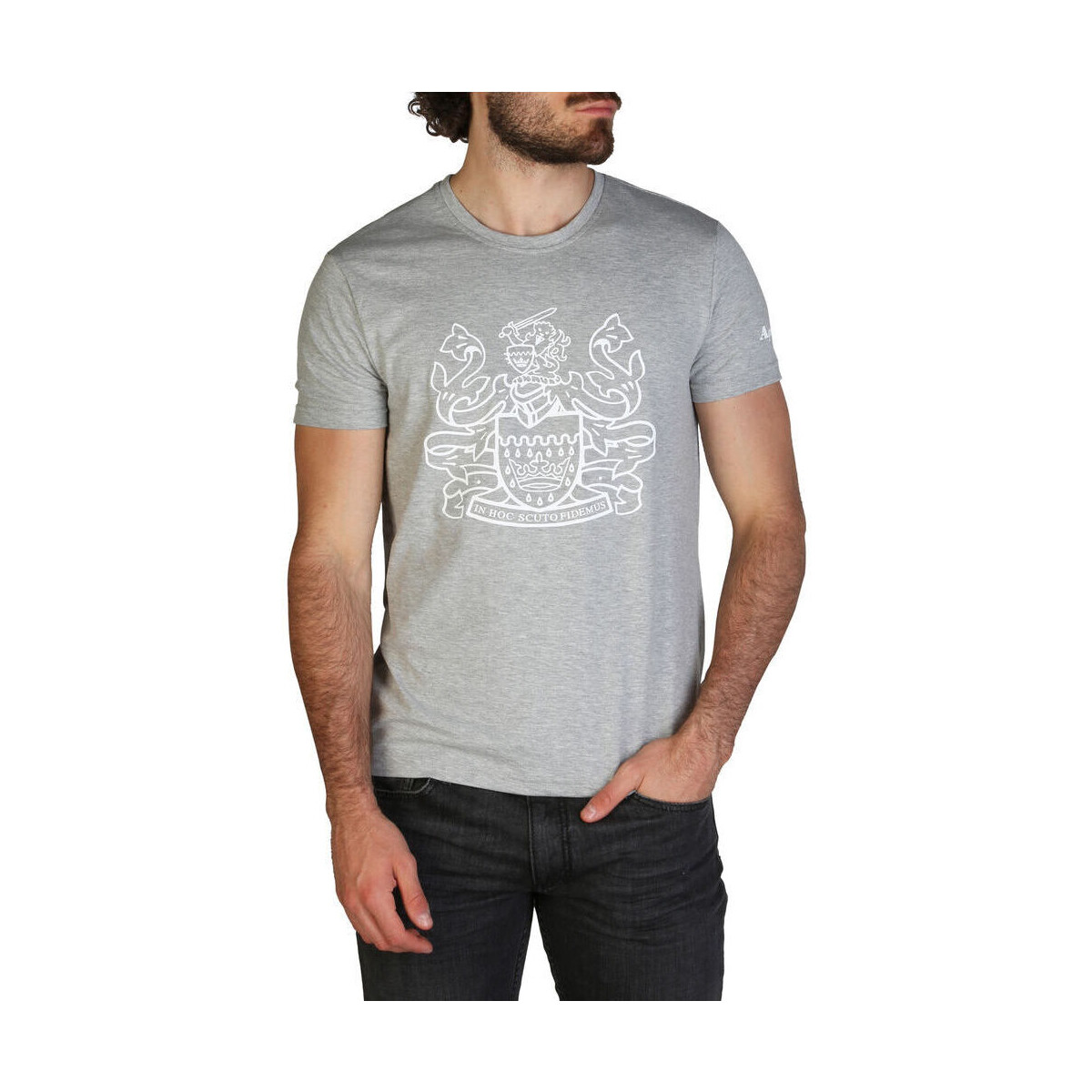 textil Herre T-shirts m. korte ærmer Aquascutum - qmt002m0 Grå