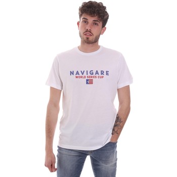 textil Herre T-shirts & poloer Navigare NV31139 Hvid