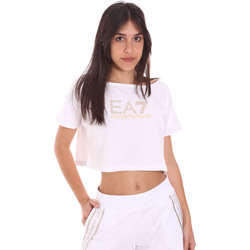 textil Dame T-shirts m. korte ærmer Ea7 Emporio Armani 3KTT03 TJ28Z hvid