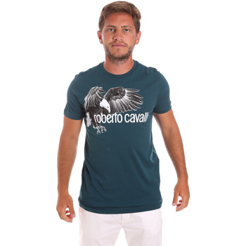 textil Herre T-shirts m. korte ærmer Roberto Cavalli HST68B Grøn