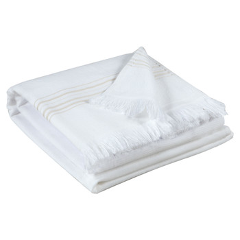 Indretning Håndklæde og badehandske Vivaraise CANCUN Hvid