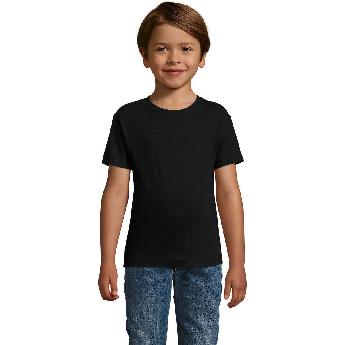 textil Børn T-shirts m. korte ærmer Sols REGENT FIT CAMISETA MANGA CORTA Sort