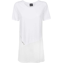 textil Dame T-shirts m. korte ærmer Ea7 Emporio Armani 3KTT36 TJ4PZ hvid