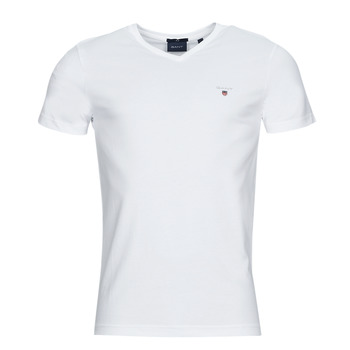 textil Herre T-shirts m. korte ærmer Gant ORIGINAL SLIM V-NECK T-SHIRT Hvid
