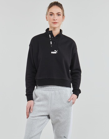 textil Dame Sweatshirts Puma PUMA POWER TAPE HALF-PLACKET CREW TR Sort