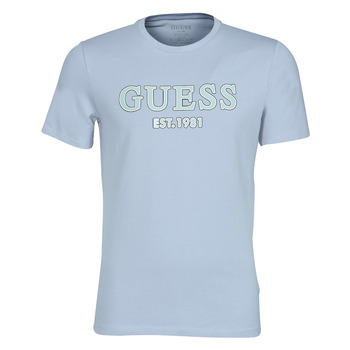 textil Herre T-shirts m. korte ærmer Guess POINT CN SS TEE Blå