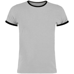textil Herre T-shirts m. korte ærmer Kustom Kit KK508 Light Grey Marl/Black