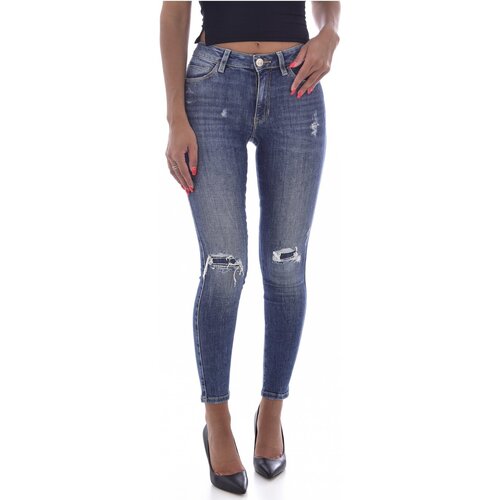 textil Dame Smalle jeans Guess W1BAJ3 D4H12 Blå