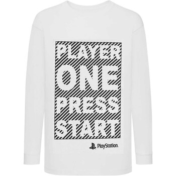 textil Pige Langærmede T-shirts Playstation  Hvid