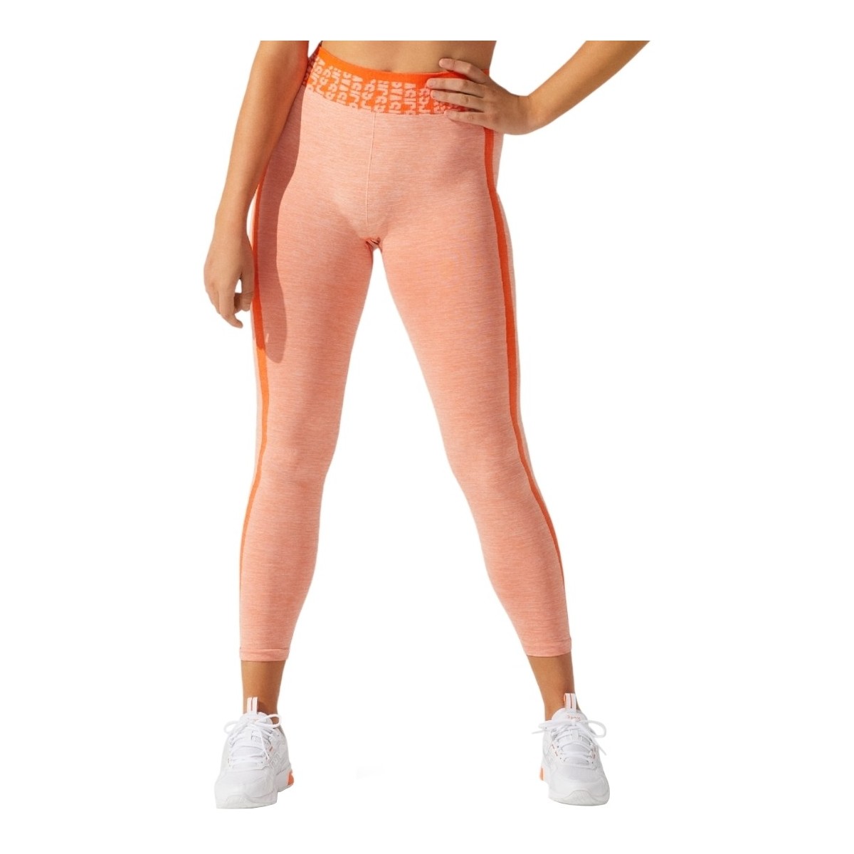 textil Dame Leggings Asics W Cropped Logo Seamless Tight Orange