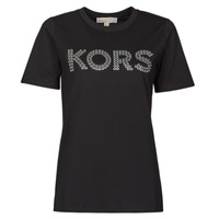 textil Dame T-shirts m. korte ærmer MICHAEL Michael Kors GROMMET KORS TEE Sort