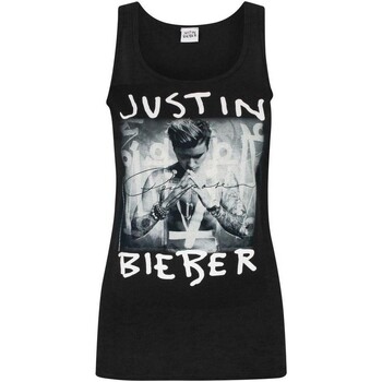 textil Dame Toppe / T-shirts uden ærmer Justin Bieber  Sort