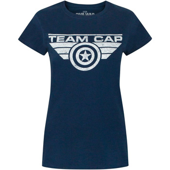 textil Dame Langærmede T-shirts Captain America  Blå