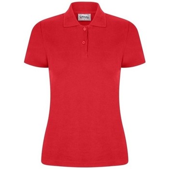 textil Dame Polo-t-shirts m. lange ærmer Casual Classics  Rød