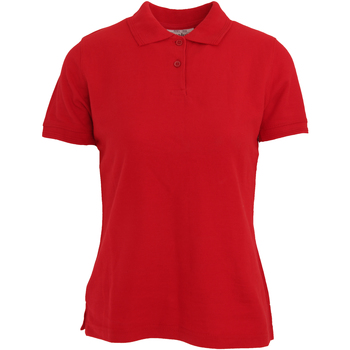 textil Dame Polo-t-shirts m. lange ærmer Absolute Apparel  Rød