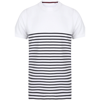 textil T-shirts & poloer Front Row FR135 White/Navy