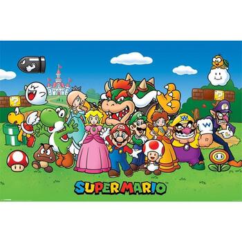 Indretning Skilte og plakater Super Mario TA2706 Flerfarvet