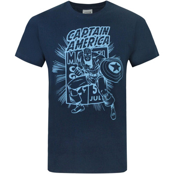 textil Herre Langærmede T-shirts Captain America  Blå
