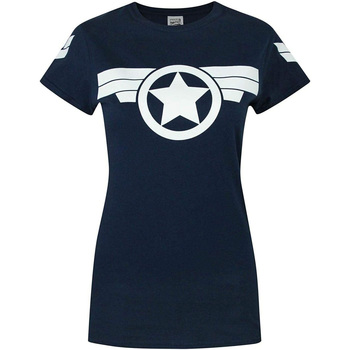 textil Dame Langærmede T-shirts Captain America  Blå
