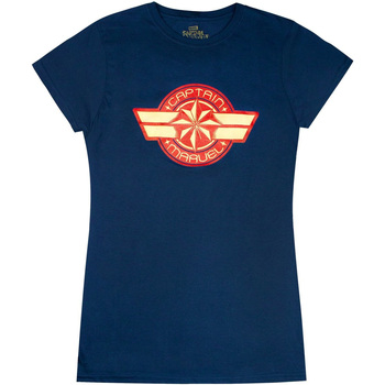 textil Dame Langærmede T-shirts Captain Marvel  Blå