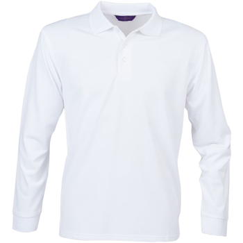 textil Polo-t-shirts m. lange ærmer Henbury H478 Hvid