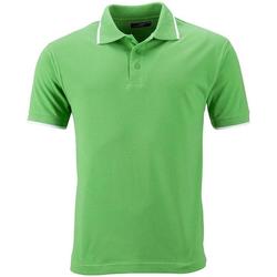 textil Dame Polo-t-shirts m. korte ærmer James And Nicholson  Lime Green/White