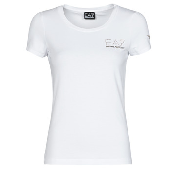 textil Dame T-shirts m. korte ærmer Emporio Armani EA7 TROLOPA Hvid