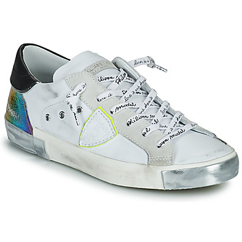 Sko Dame Lave sneakers Philippe Model PRSX LOW WOMAN Hvid / Sølv / Flerfarvet