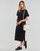 textil Dame Lange kjoler Calvin Klein Jeans CK RIB LONG T-SHIRT DRESS Sort
