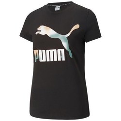 textil Dame T-shirts m. korte ærmer Puma Classics Logo Tee Sort