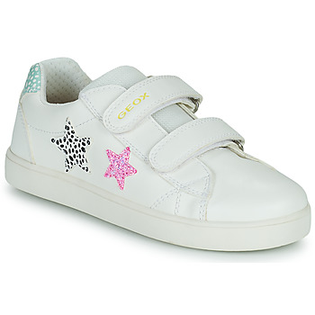 Sko Pige Lave sneakers Geox J KATHE GIRL Hvid / Pink