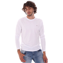 textil Herre Langærmede T-shirts Key Up 2E96B 0001 hvid