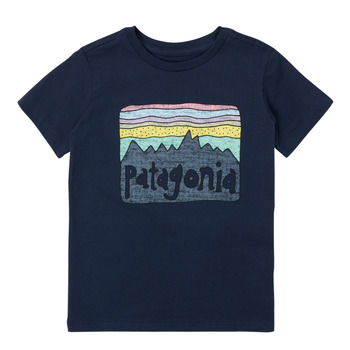 textil Børn T-shirts m. korte ærmer Patagonia BABY FITZ ROY SKIES T-SHIRT Marineblå