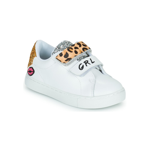 Sko Pige Lave sneakers Bons baisers de Paname MINI EDITH GRL PWR Hvid / Leopard