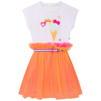textil Pige Korte kjoler Billieblush ANDORRE Hvid / Orange