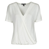 textil Dame T-shirts m. korte ærmer Esprit CLT wrap tshirt Hvid