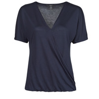 textil Dame T-shirts m. korte ærmer Esprit CLT wrap tshirt Marineblå