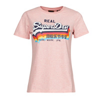 textil Dame T-shirts m. korte ærmer Superdry VL TEE Skal / Pink