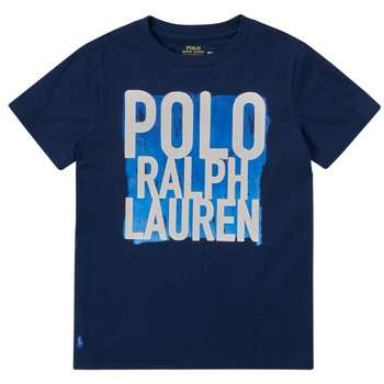textil Dreng T-shirts m. korte ærmer Polo Ralph Lauren TITOUALO Marineblå
