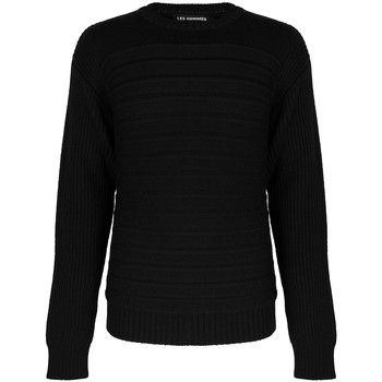 textil Herre Pullovere Les Hommes LJK402-660U | Round Neck Sweater with Pleats Sort