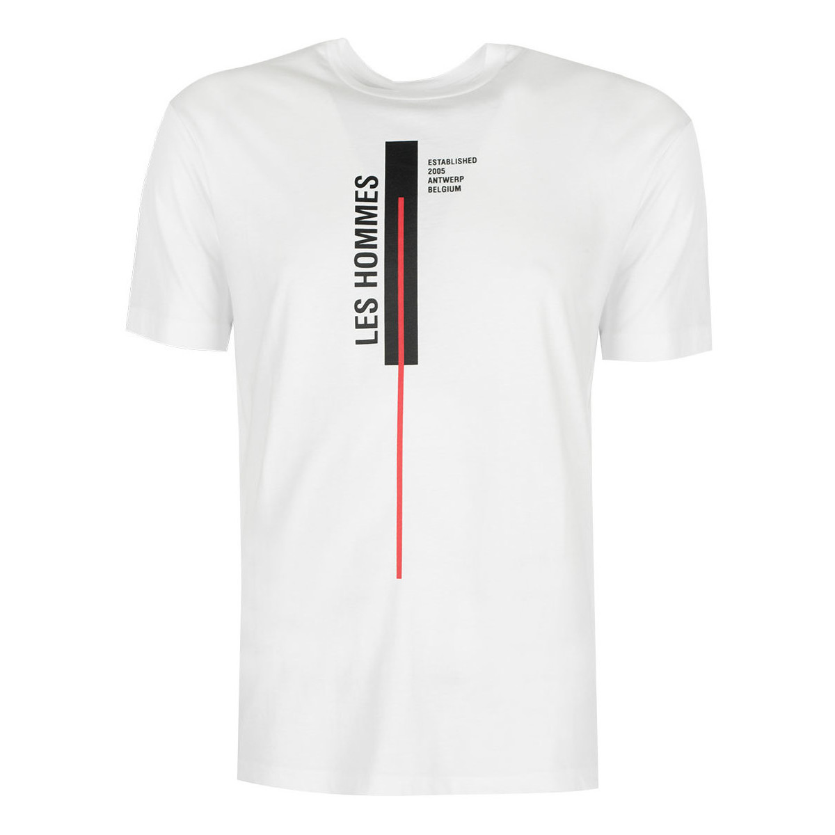 textil Herre T-shirts m. korte ærmer Les Hommes LJT201 700P | Vertical Line Hvid