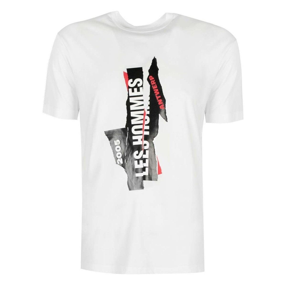 textil Herre T-shirts m. korte ærmer Les Hommes LJT224-710P | Logo Hvid