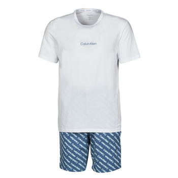 textil Herre Pyjamas / Natskjorte Calvin Klein Jeans SHORT SET Marineblå / Hvid