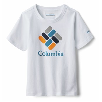 textil Dreng T-shirts m. korte ærmer Columbia VALLEY CREEK SS GRAPHIC SHIRT Hvid