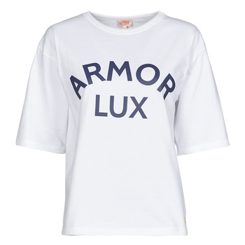 textil Dame T-shirts m. korte ærmer Armor Lux MC SERIGRAPHIE Hvid