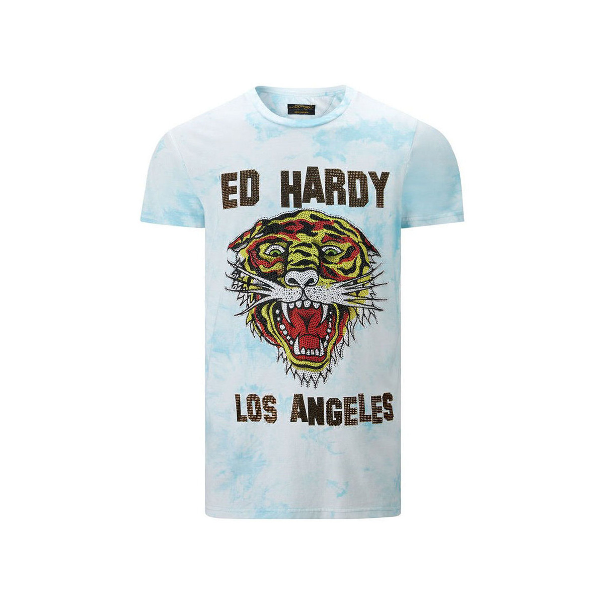 textil Herre T-shirts m. korte ærmer Ed Hardy Los tigre t-shirt turquesa Blå
