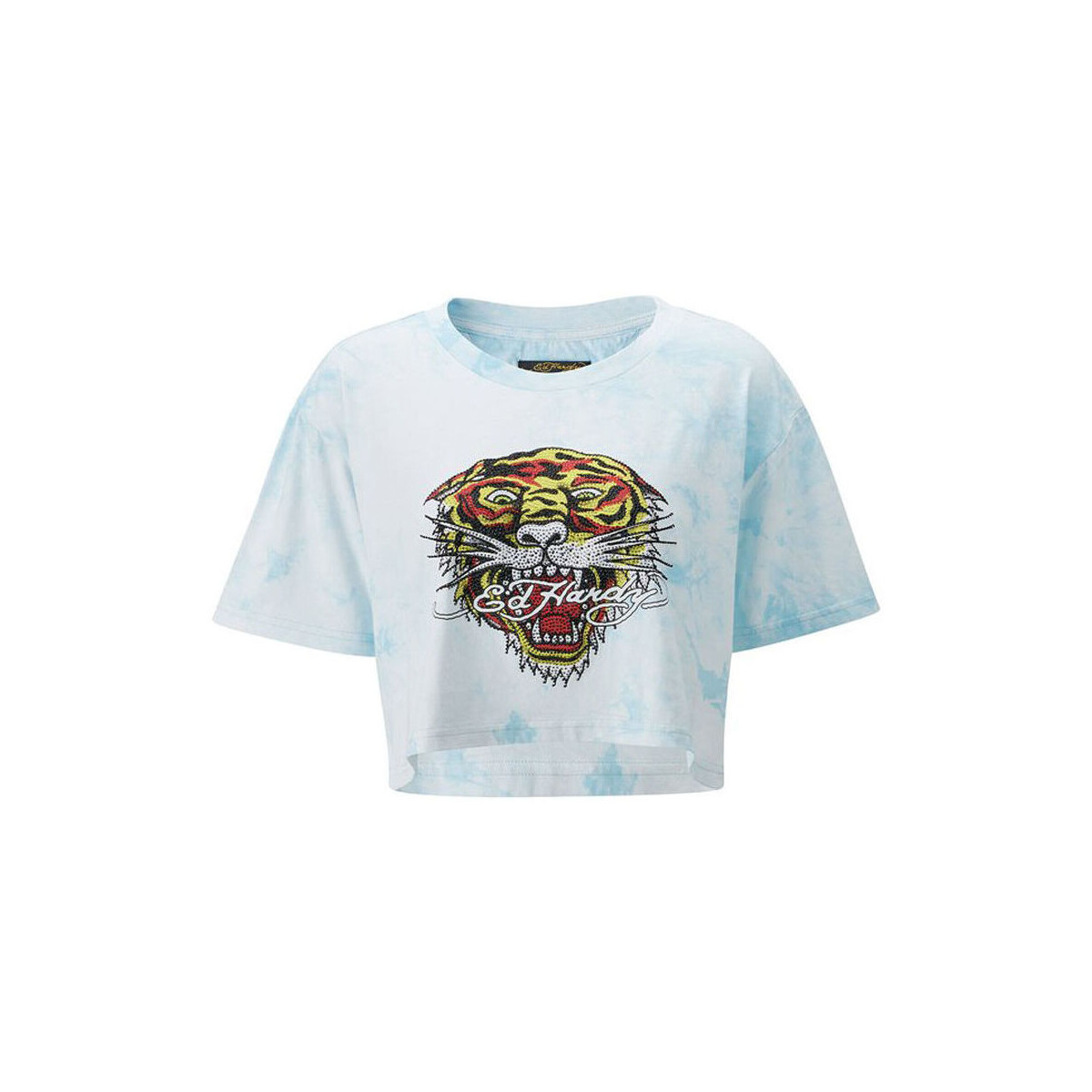 textil Dame T-shirts & poloer Ed Hardy Los tigre grop top turquesa Blå