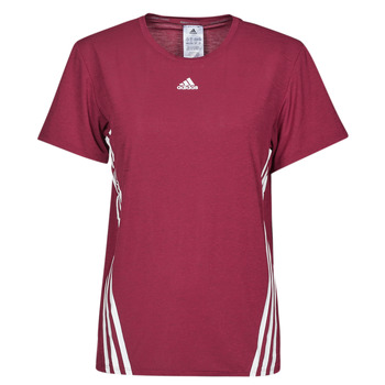 textil Dame T-shirts m. korte ærmer adidas Performance TRAIN WTR ICNS 3 Stripes T-SHIRT Bordeaux