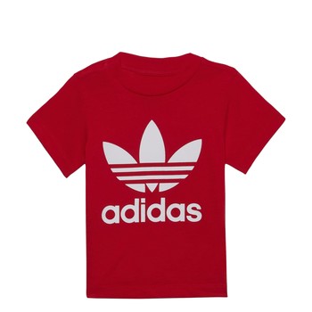 textil Børn T-shirts m. korte ærmer adidas Originals TREFOIL TEE Rød