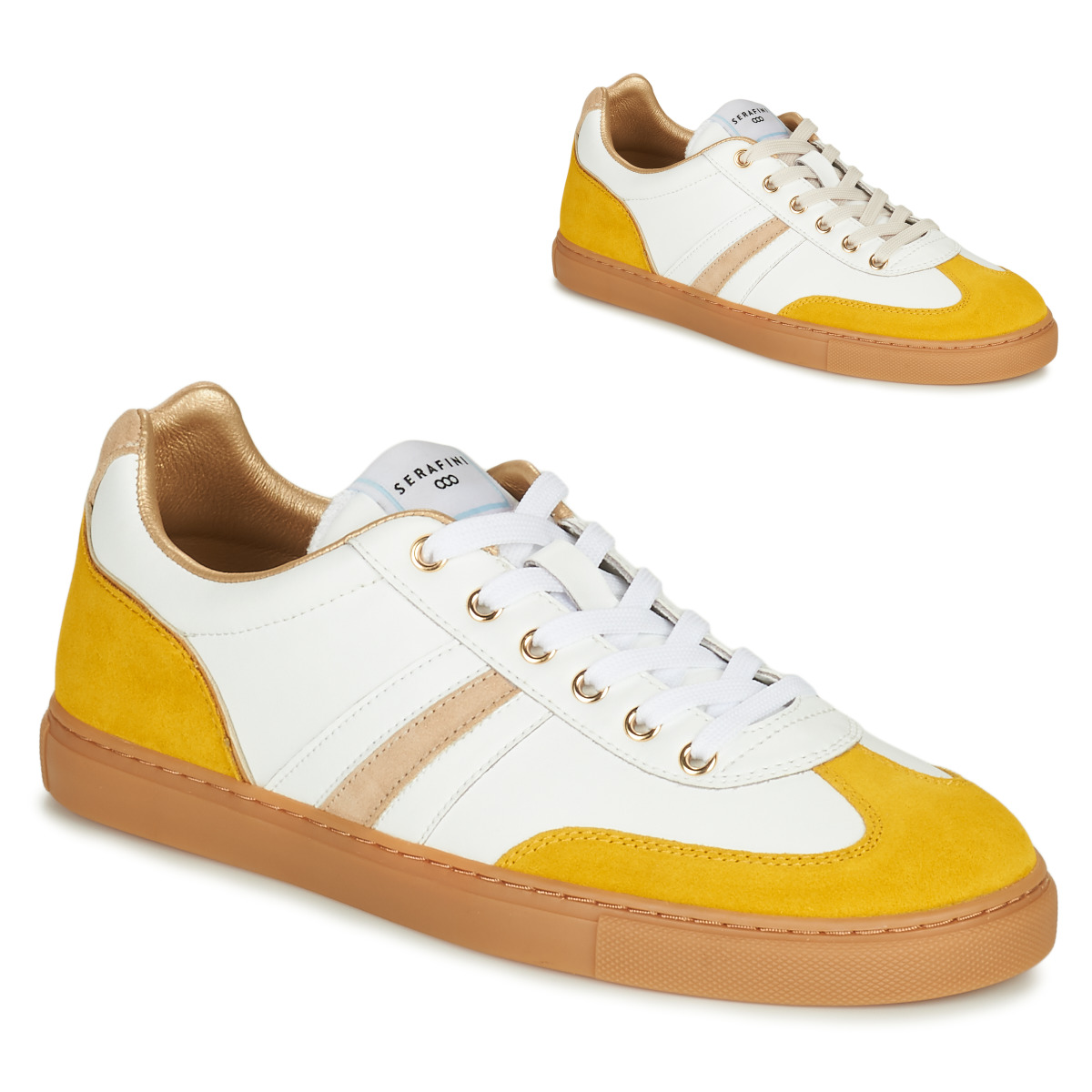Sko Dame Lave sneakers Serafini COURT Hvid / Gul / Beige